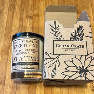 Cedar Crate Market premium soy candle